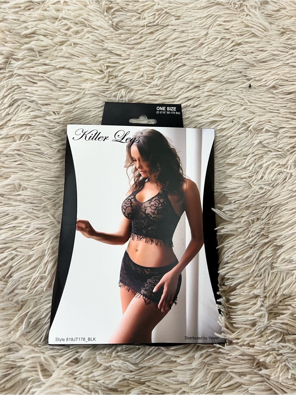 Killer Legs Black Lace Bandeau Bralette & skirt set